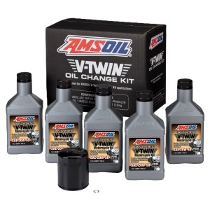 AMSOIL 20W-50 Syntetisk V-Twin Oljekit - 4,73L med sort filter