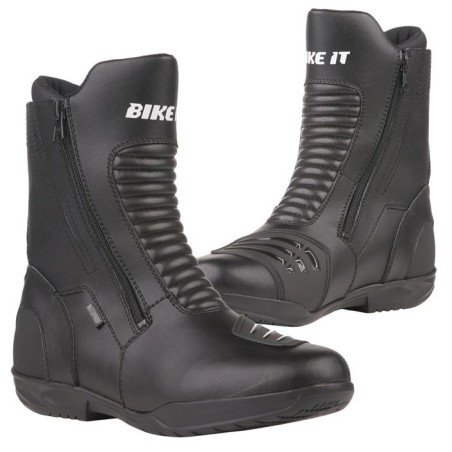 Bike It 'Preto' svart mellomlang motorsykkel boots