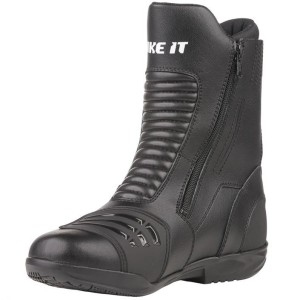 Bike It 'Preto' svart mellomlang motorsykkel boots