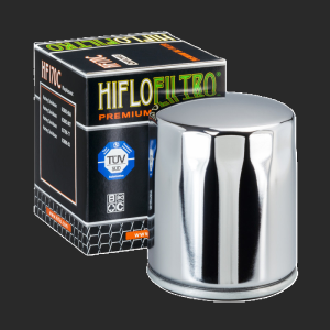 CHROME OLJEFILTER TIL HARLEY DAVIDSON EVOLUTION, BIG TWIN, XL