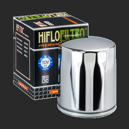 CHROME OLJEFILTER TIL HARLEY DAVIDSON EVO, BIG TWIN, XL